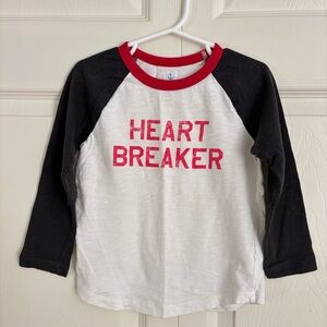J. Crew Crewcuts Heart Breaker Kids Raglan Shirt Size XXS (2-3)